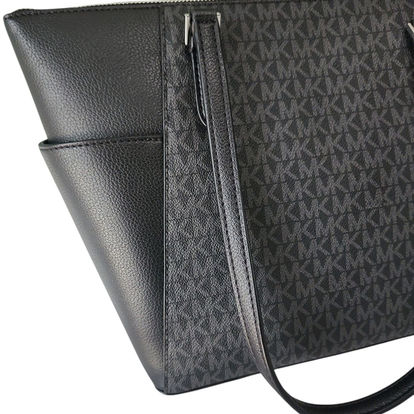 Michael Kors Black Tote with Signature MK Print - Picture 3 of 6